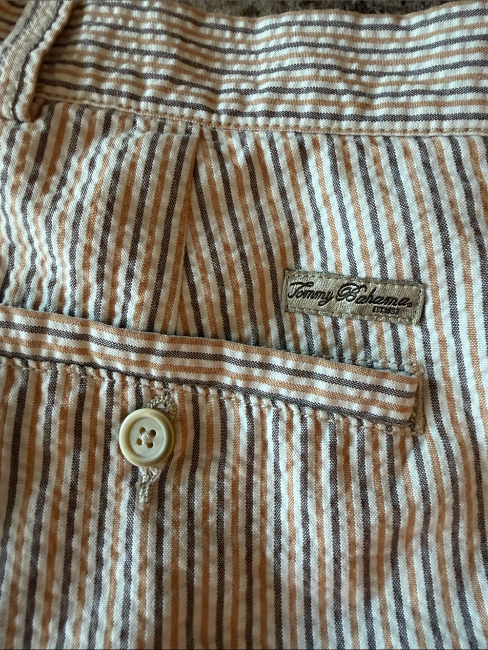 Men's Tommy Bahama Striped Seersucker Shorts 33 - Picture 6 of 9